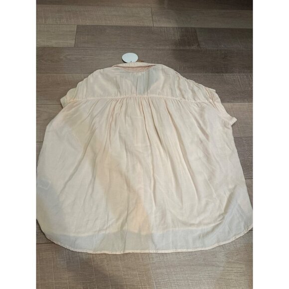 Light Peach Umgee Womens Sleeveless Button-Up Blouse Rayon Fabric Size S - Picture 5 of 6